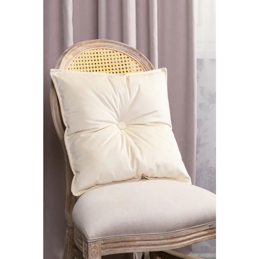 Подушка Бархат 43х43 см кремовая LINEN WAY STLM-2144976 - Вид №3