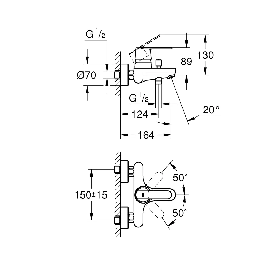 Смеситель для ванны Grohe Get однорычажный цвет хром 15011752 STLM-2106749 - Вид №7