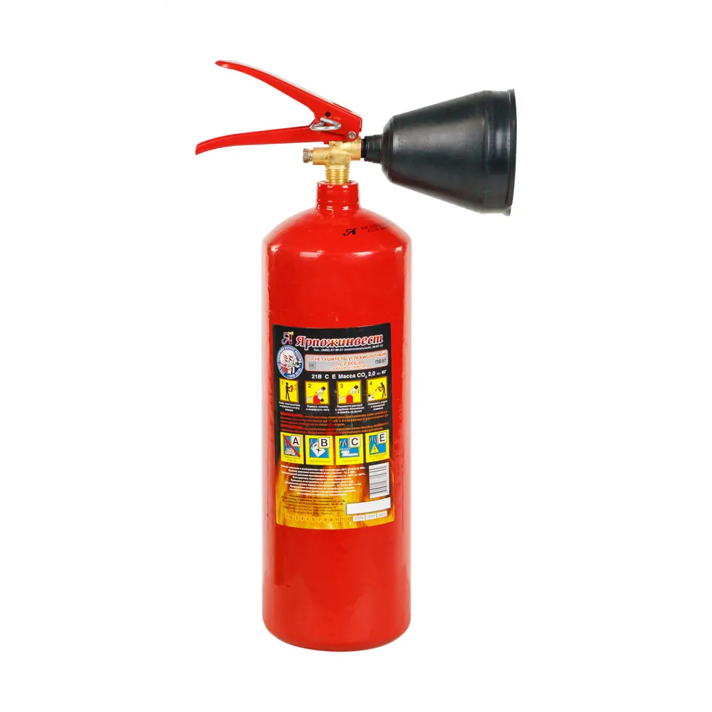 Огнетушитель углекислотный ОУ-2 ЯРПОЖИНВЕСТ 4120 мл 89426962 STLM-1570180
