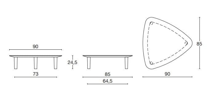 Треугольный низкий журнальный столик из МДФ Diemme хлеб ARCH-00134484 - Вид №4