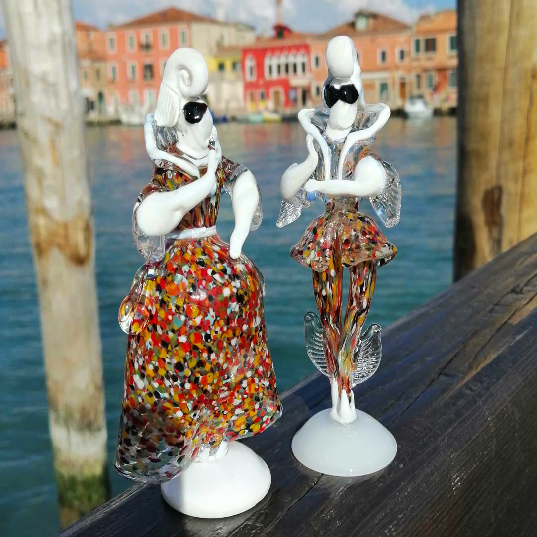 4447 ORIGINALMURANOGLASS Венецианские статуэтки в стиле Голдони - разноцветные - муранское стекло OMG 6 см  - Вид №1