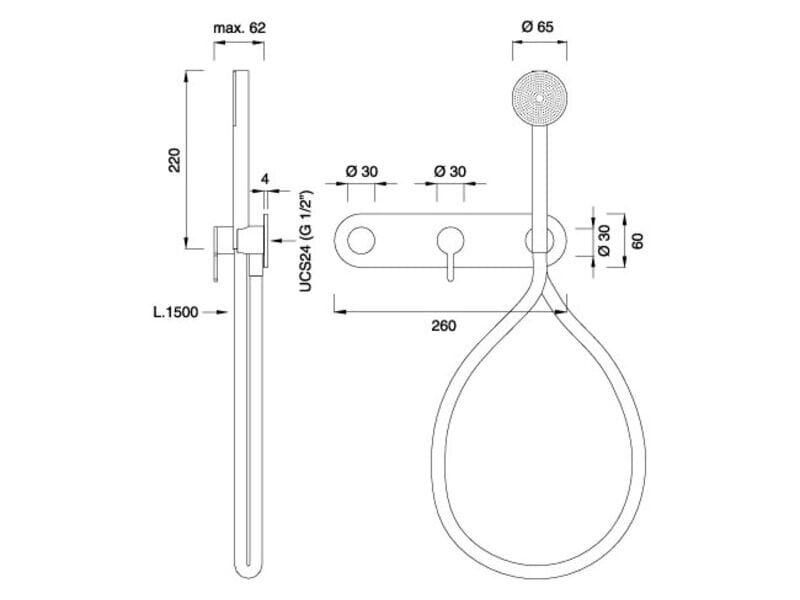 Настенный термостатический смеситель для ванны / душа CEADESIGN INNOVO ARCH-00055535 - Вид №2