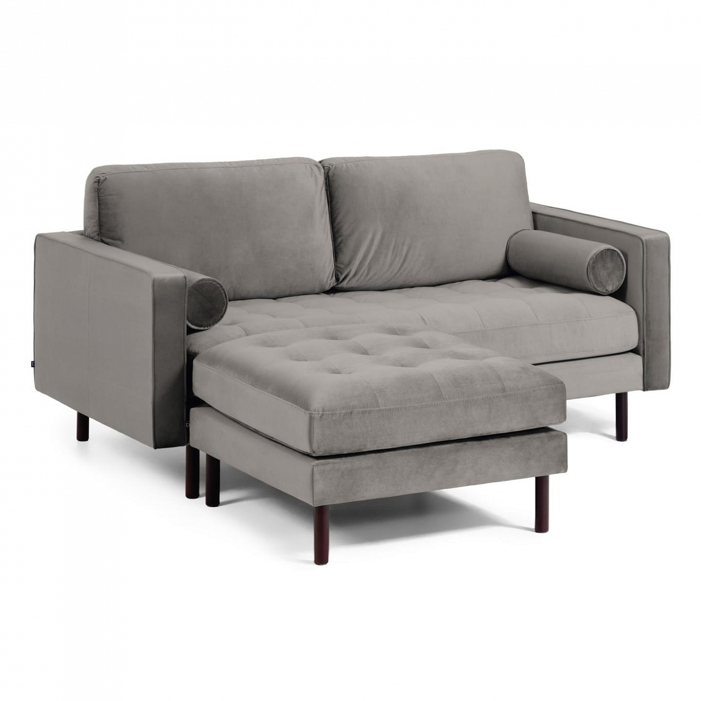 088083 BOGART Диван 2-местный серый бархат с пуфом 182 cm La Forma Debra - Вид №6