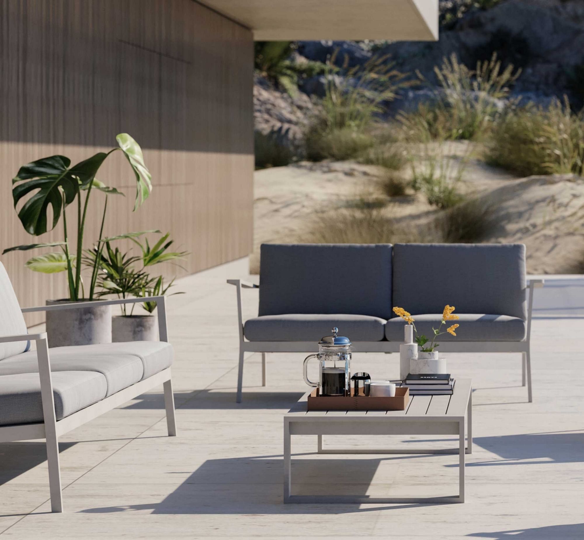 Прямоугольный алюминиевый журнальный столик с порошковым покрытием Case Eos ARCH-00101381 - Вид №15