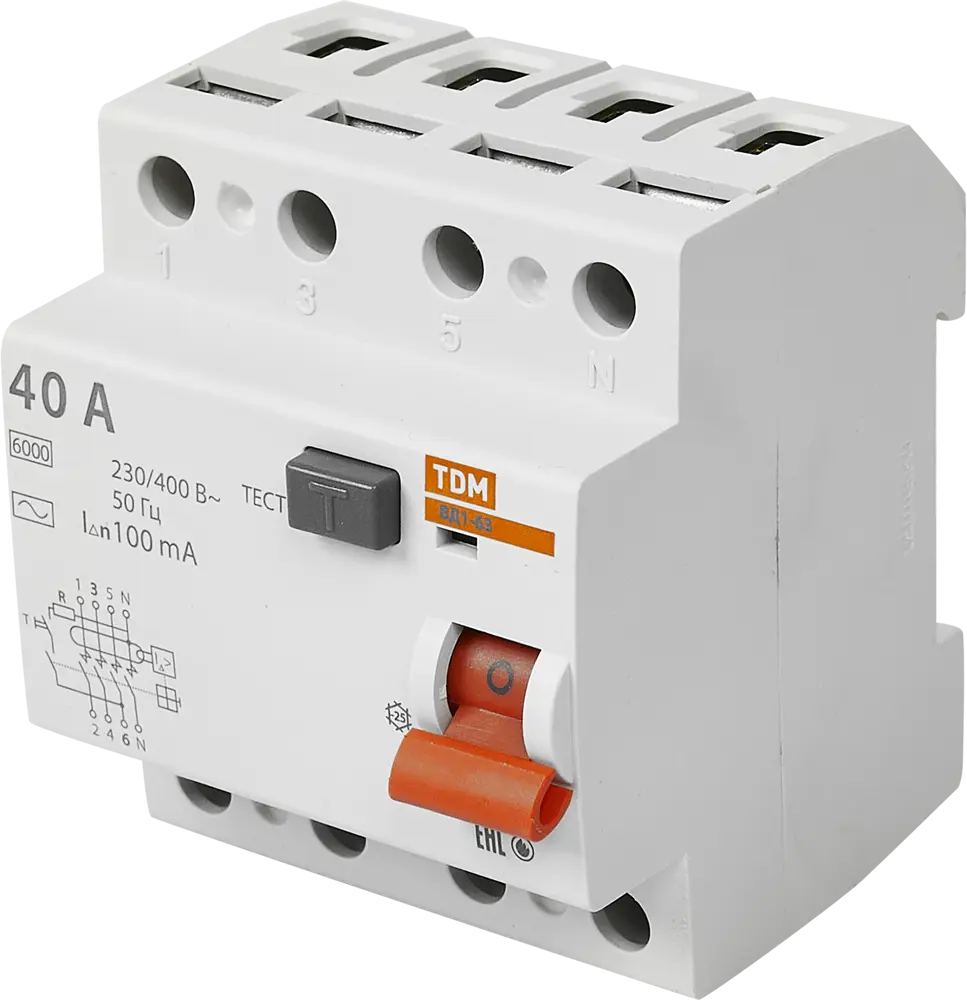 УЗО TDM Electric ВД1-63 4P 40А - защита от перепадов напряжения 84399449