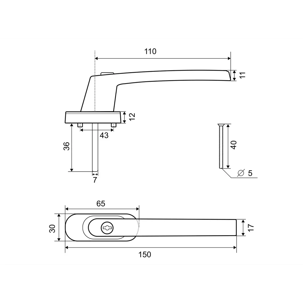 Ручка оконная с замком WH ET 50 ET ФАБРИКА ЗАМКОВ STLM-2196760 - Вид №3