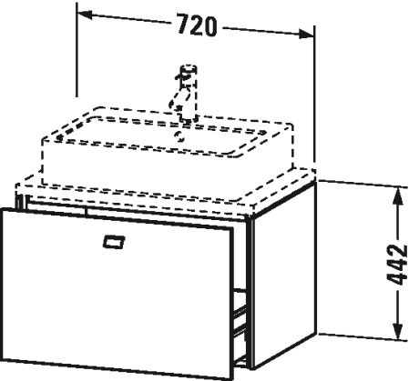 BR510100909 Brioso Тумбочка для компактной консоли Светло-голубой матовый декор Duravit - Вид №1
