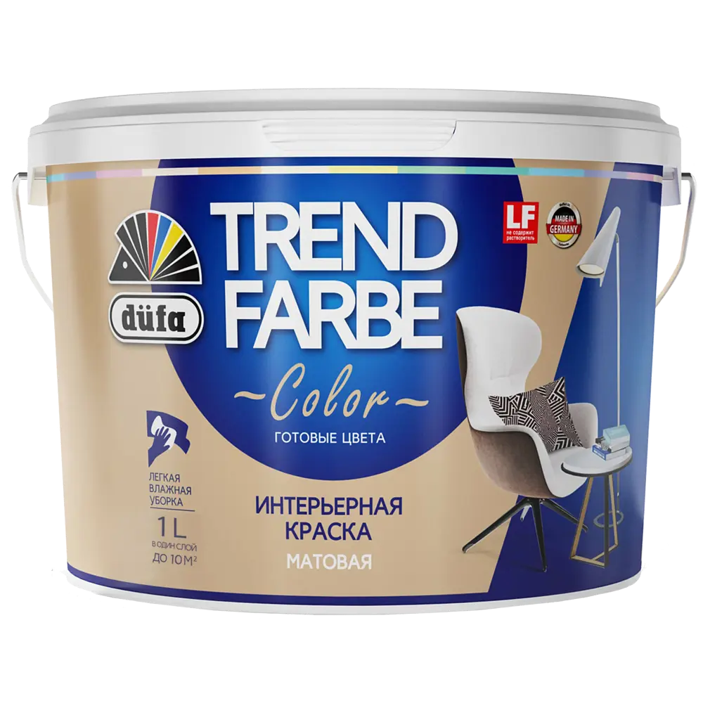Краска для стен и потолков Trend Farbe цвет Очищенный миндаль 1 л 81970716 STLM-2033212 Dufa  - Вид №1