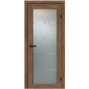 Комплект двери Толедо со стеклом 80x200 см CPL цвет орех галант с добором 100 мм