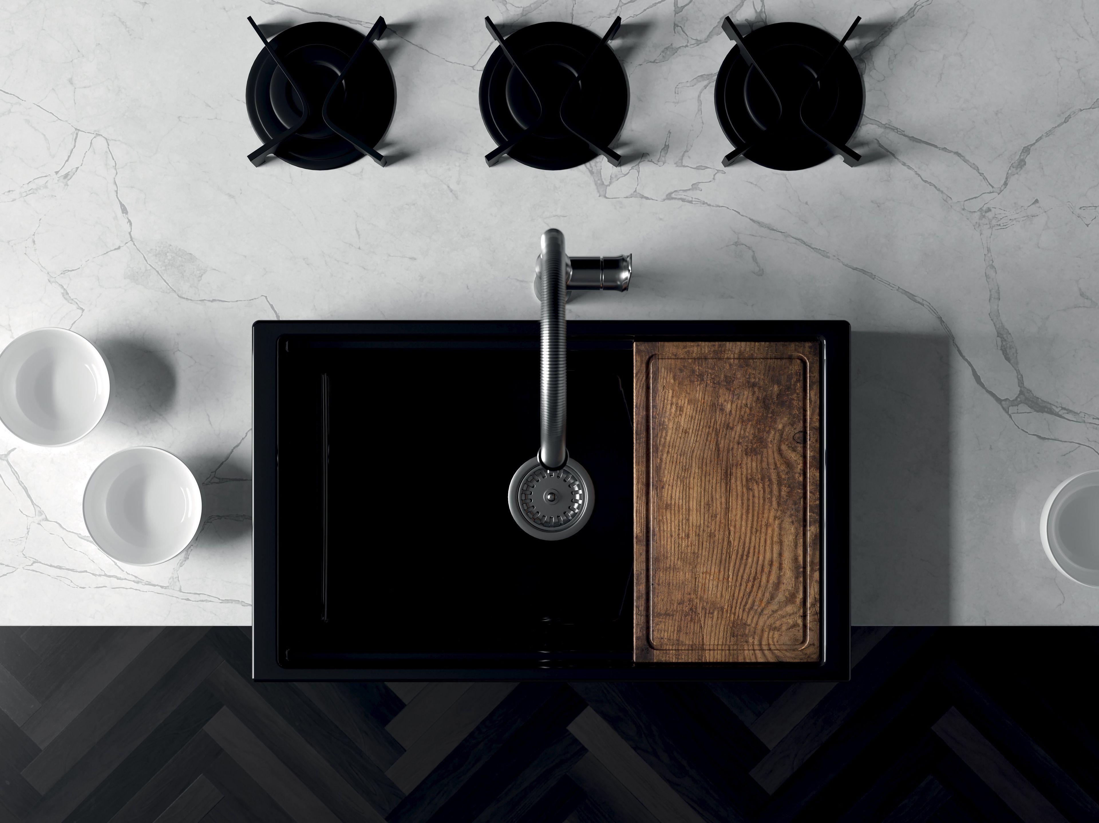 Полностью керамическая толщина реверсивная раковина Galassia Kitchen ARCH-00137575 - Вид №1