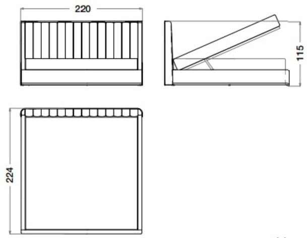 Двуспальная кровать из ткани с мягким изголовьем CPRN HOMOOD Starlight ARCH-00044974 - Вид №4