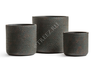 41.1020-0042-GCP-25 Кашпо  ERGO - серия Oriental - Цилиндр - Окись с медной патиной Цветочная коллекция