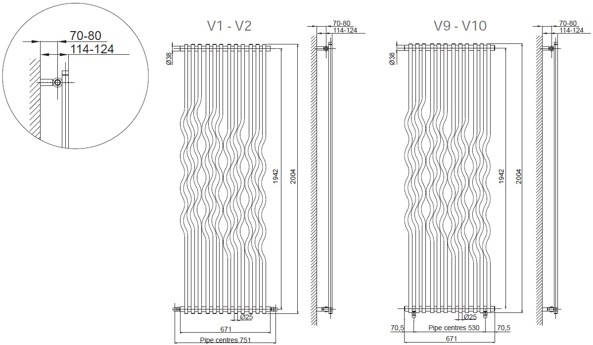 CORDIVARI Декоративный радиатор из сатинированной стали Inox sun-id-1497832 - Вид №1