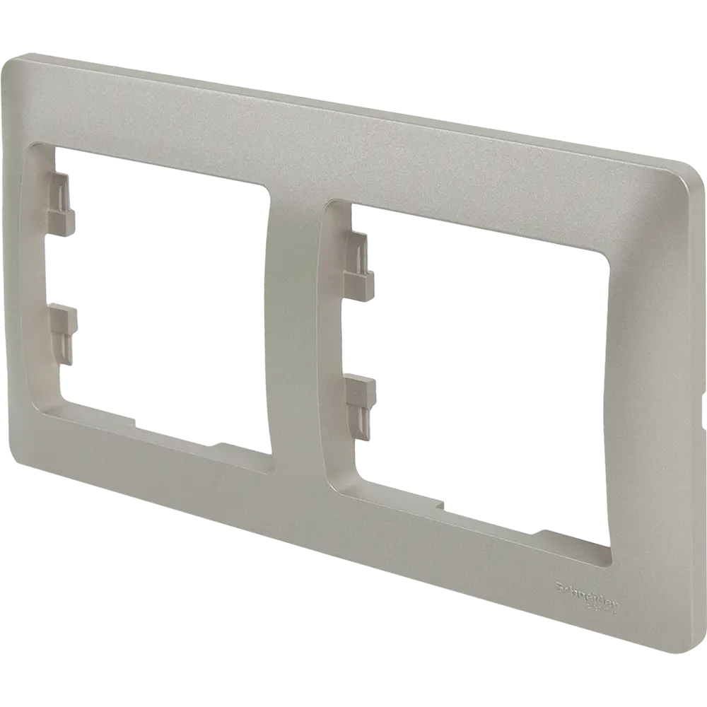 Schneider Electric Glossa - Двойная рамка для розеток в цвете платина 84693673 STLM-0053768 - Вид №1