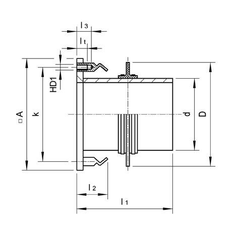 SANIT 72209106032 Встраиваемый PP, прямой односторонний фланец втулки якоря V4A  - Вид №1