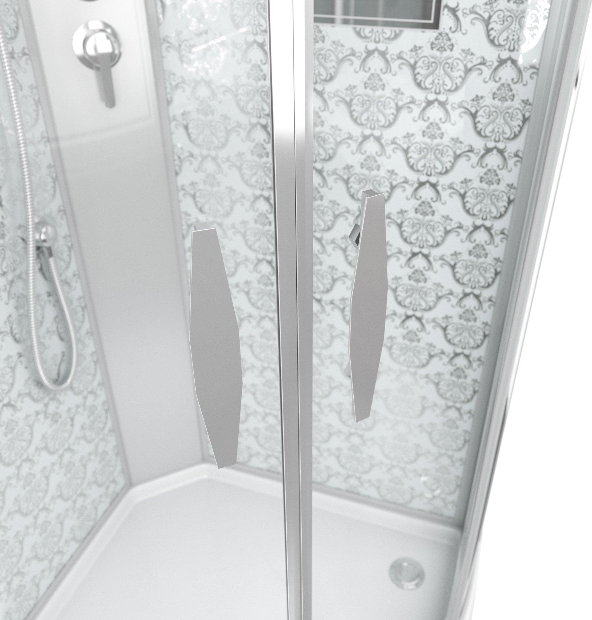 Душевая кабина NG-7715WBK (900x900х2100) низкий поддон стенки БЕЛЫЕ БЕЗ КРЫШИ 4 места Niagara Luxe - Вид №2