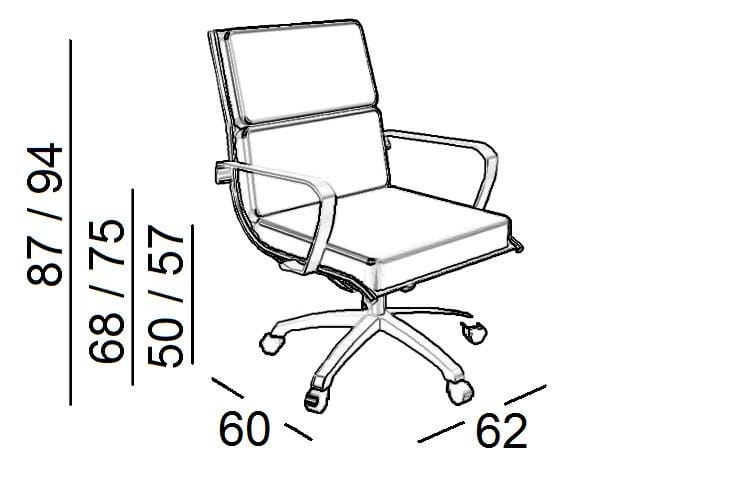 Офисное кресло руководителя с подлокотниками 5 спиц Luxy ARCH-00116485 - Вид №3
