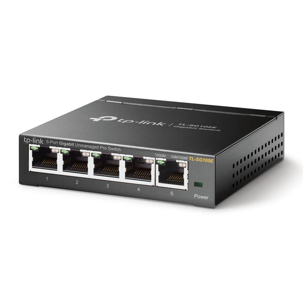 TL-SG105E 5-port gigabit desktop easy smart switch, 5 10/100/1000mbps rj45 ports TP-Link Santreyd  - Вид №1