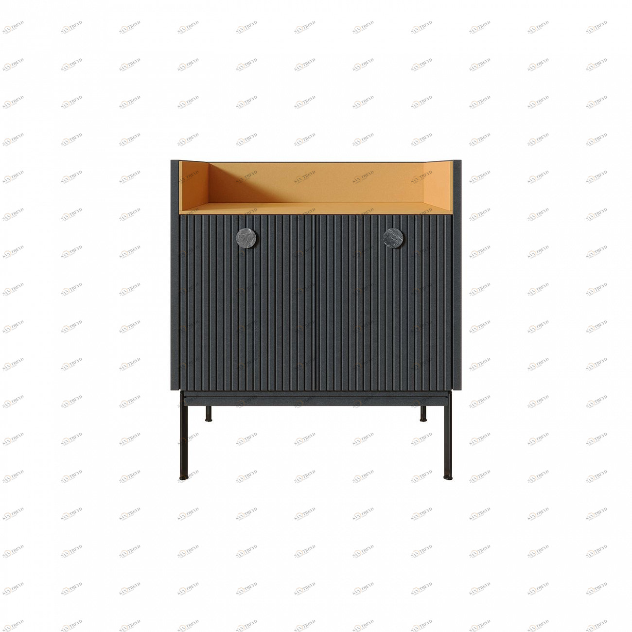 Тумба высокая с полкой 71х64 см серая Look Yellow BRAGIN DESIGN LIVING 00-3862472 Желтый;серый