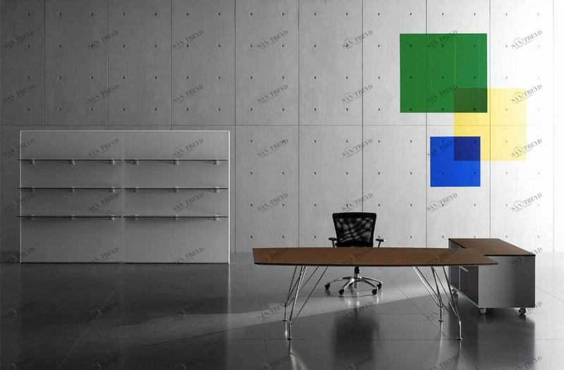 MASCAGNI Рабочий стол из нержавеющей стали и дерева Meeting sun-id-1355242