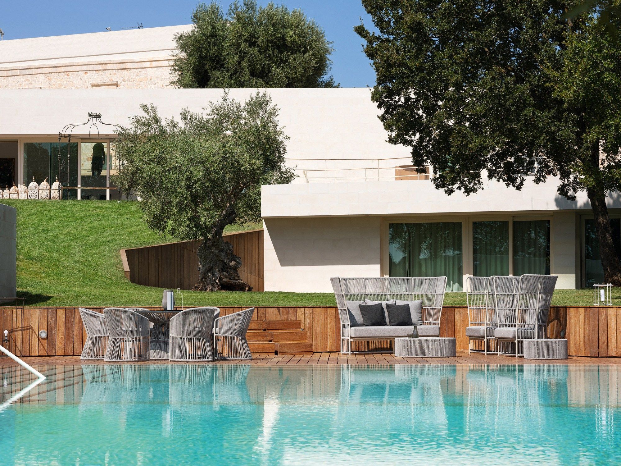 Плетеное кресло с высокой спинкой из синтетического волокна Varaschin Tibidabo ARCH-00077981 - Вид №3