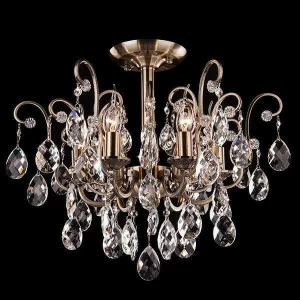 Подвесная люстра Eurosvet 10022/6 античная бронза/прозрачный хрусталь Strotskis EUROSVET ДИЗАЙНЕРСКИЕ 00-3886947 Бронза;прозрачный