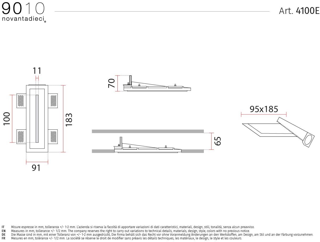 9010 novantadieci Настенный светодиодный светильник из cristaly®  4100e  - Вид №2