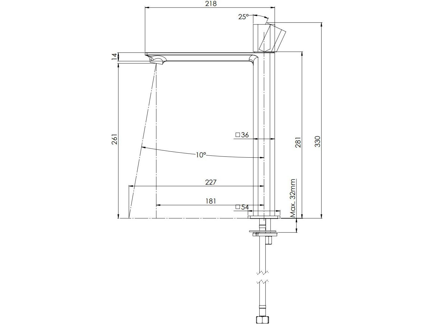 Однорычажный высокий смеситель для раковины Rubinetterie Mariani Icon-Q ARCH-00023147