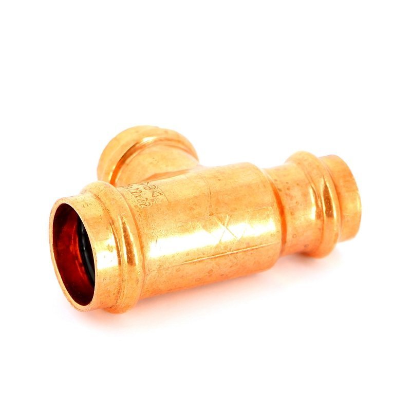 Тройник пресс 28x22x22 медный IBP P513002822022 - Вид №2