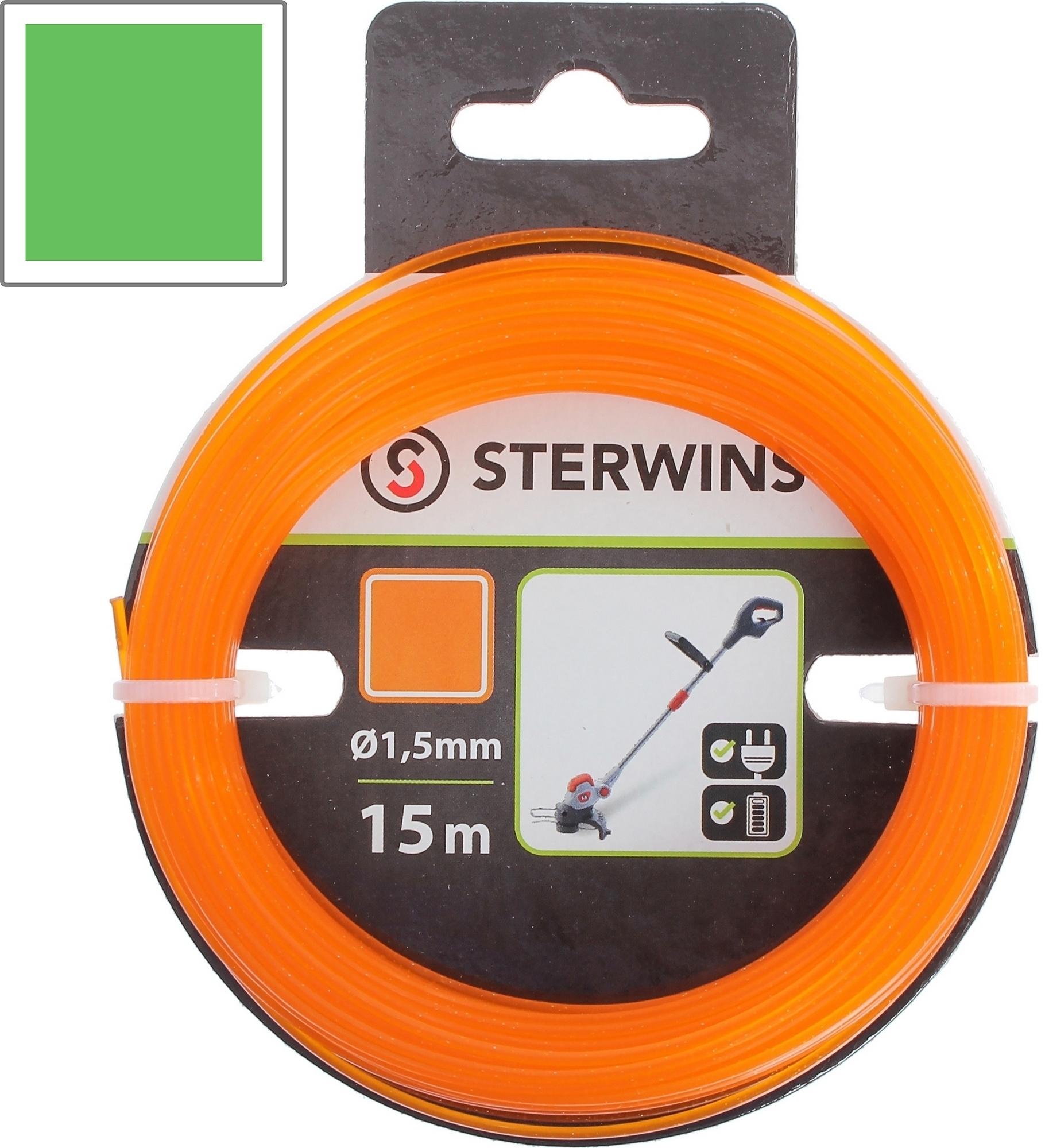 81949599 Леска для триммера ø1.5 мм х 15 м, квадратная STLM-0014655 STERWINS