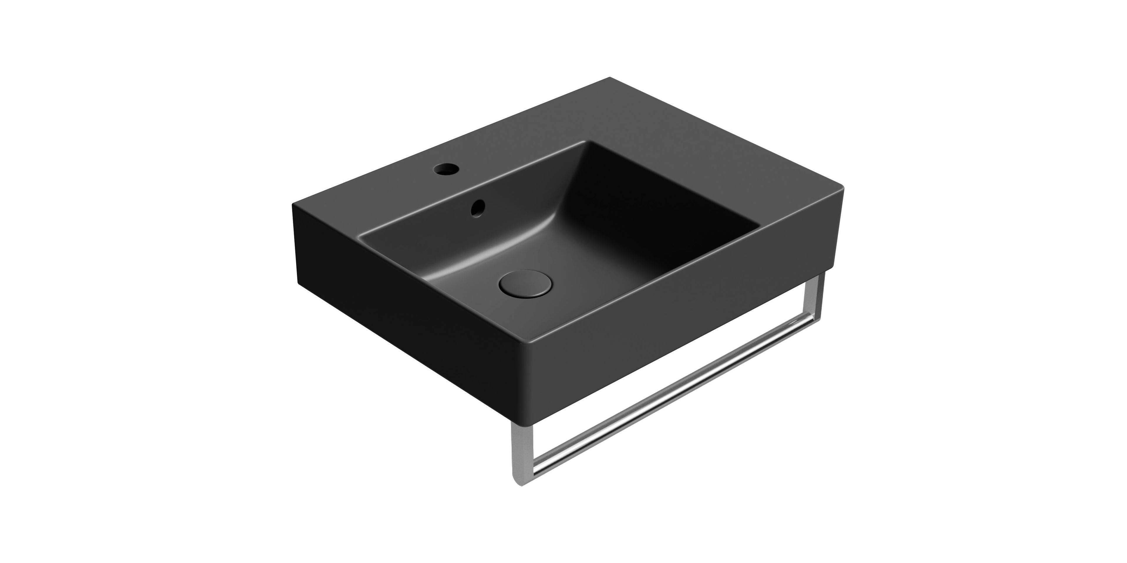 Керамическая одиночная прямоугольная раковина с держателем для полотенец GSI ceramica Kube X ARCH-00074939 - Вид №4
