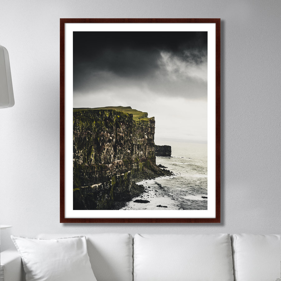 Фотокартина в деревянной раме 130х102 см The Cliff in Northern Ireland КАРТИНЫ В КВАРТИРУ  264730 Бежевый;белый;черный;разноцветный  - Вид №1