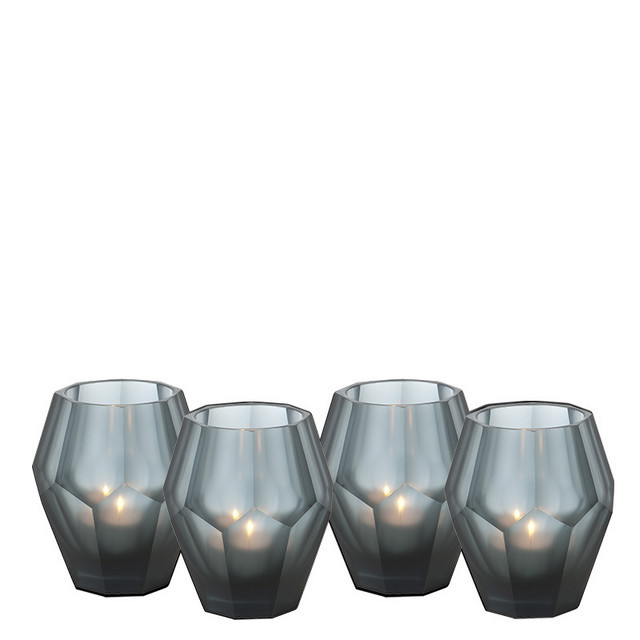 Подсвечник стеклянный синий 4 штуки Okhto S от Eichholtz EICHHOLTZ EICHHOLTZ 060316 Серый  - Вид №1