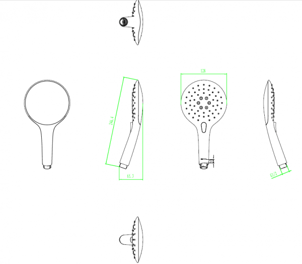 Душевая лейка с тремя режимами переключения FRESH P70142CP-RUS bravat - Вид №4