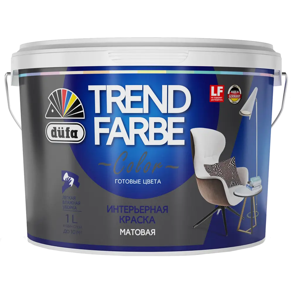 Краска для стен и потолков Trend Farbe цвет Маренго 1 л Dufa STLM-2209989 - Вид №1