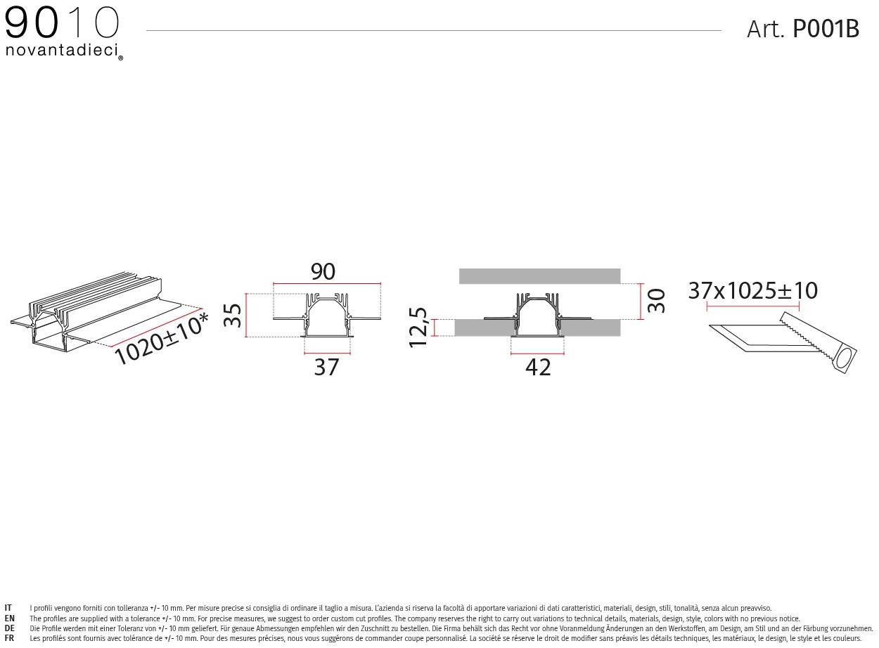 9010 novantadieci Линейный световой профиль из alumite®  P001  - Вид №2
