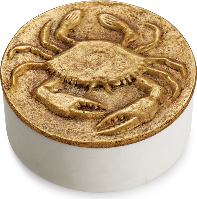 10614495 Michael Aram Шкатулка Michael Aram "Знаки Зодиака.Рак" 11см Мрамор, алюминий 