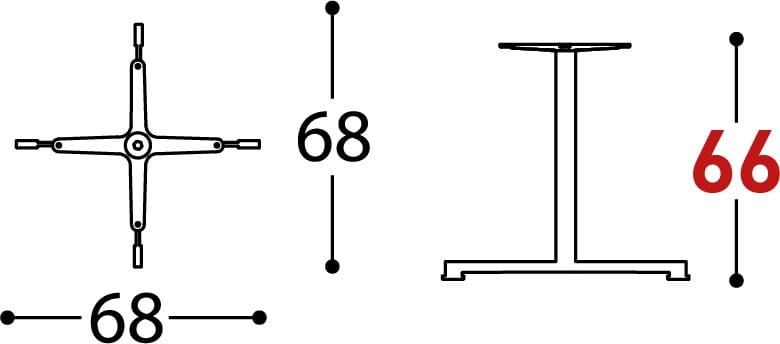 4 спицы с порошковым покрытием стальной стол база Varaschin Summer Set ARCH-00106954 - Вид №3