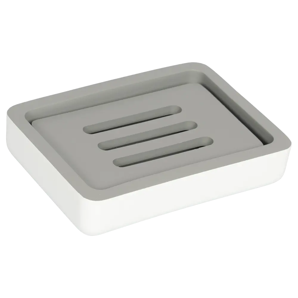 Мыльница Swensa Slot — элегантный аксессуар для ванной в серо-белых тонах 89380221 STLM-1502445