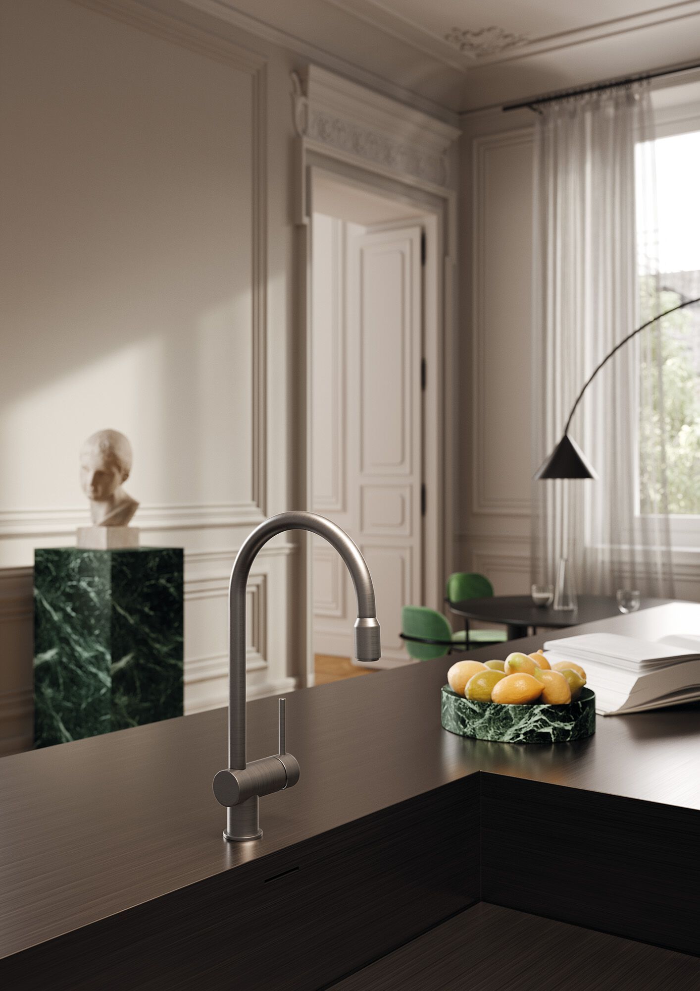 Смеситель для кухни с поворотным изливом и выдвижным ручным душем Newform XT KITCHEN ARCH-00083809 - Вид №1