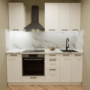 Кухонный гарнитур 200x60 см Ньюпорт БШВ цвет белый