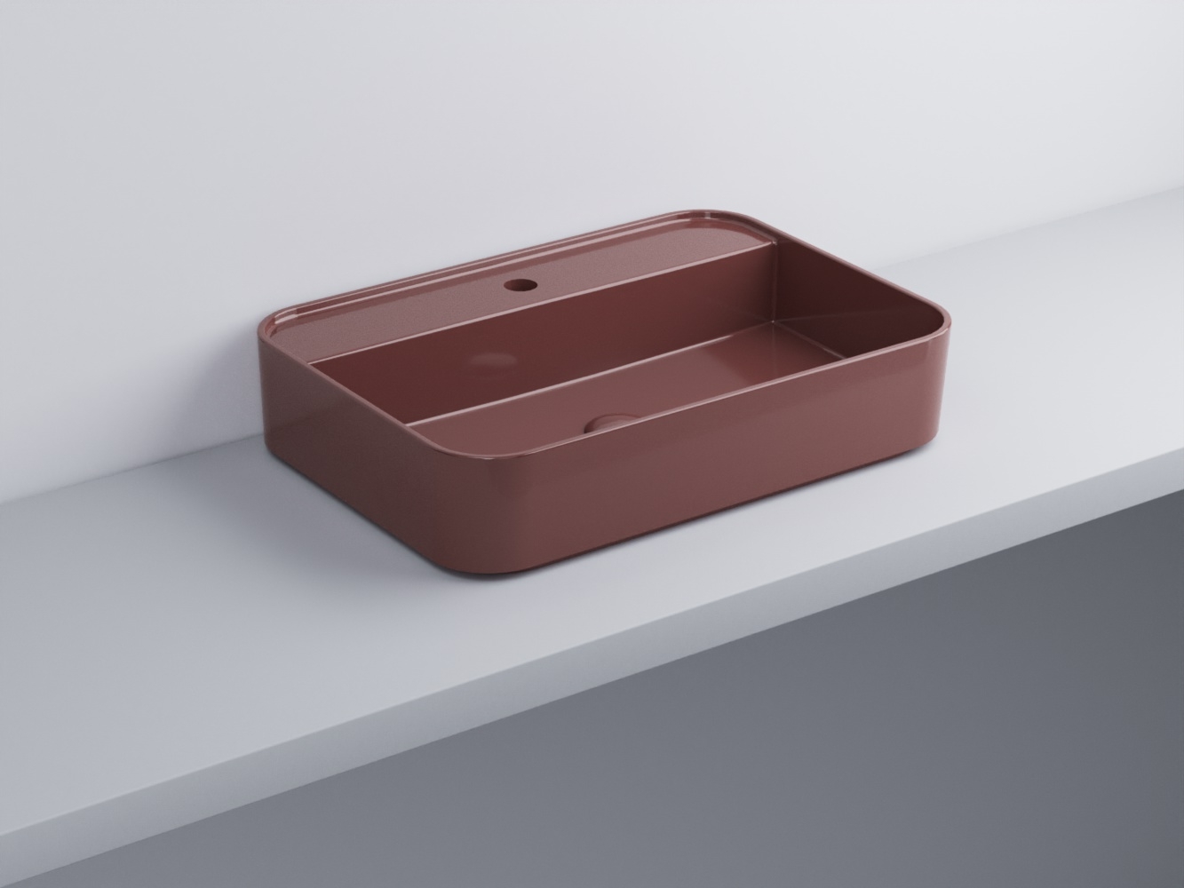 SHCOLARF-CO Раковина прямоугольная одно отверстие под смеситель cielo Shui Comfort Ceramica Cielo