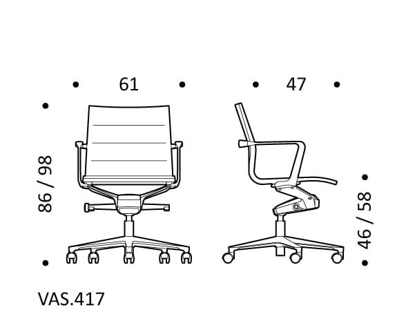 5-спицевое кожаное офисное кресло с высокой спинкой ICF Valea ARCH-00089629 - Вид №2