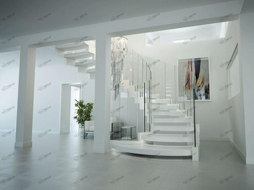 Siller Treppen Самонесущая открытая лестница из Corian® с двойной структурой Cobra sun-id-1475032