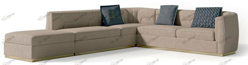 Carpanese Home Модульный угловой диван из нубука Contemporary 7143 - 7943