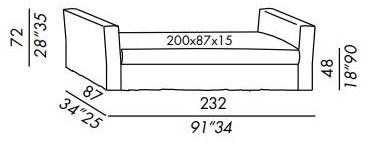 Meridiani Мягкая кушетка из ткани Law sun-id-1458830 - Вид №2