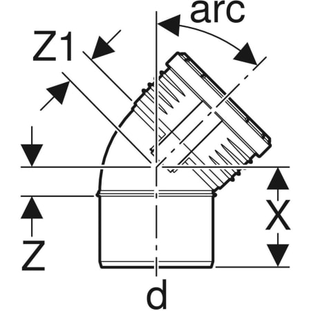 390.022.14.1 Отвод Geberit Silent-PP Geberit  - Вид №2