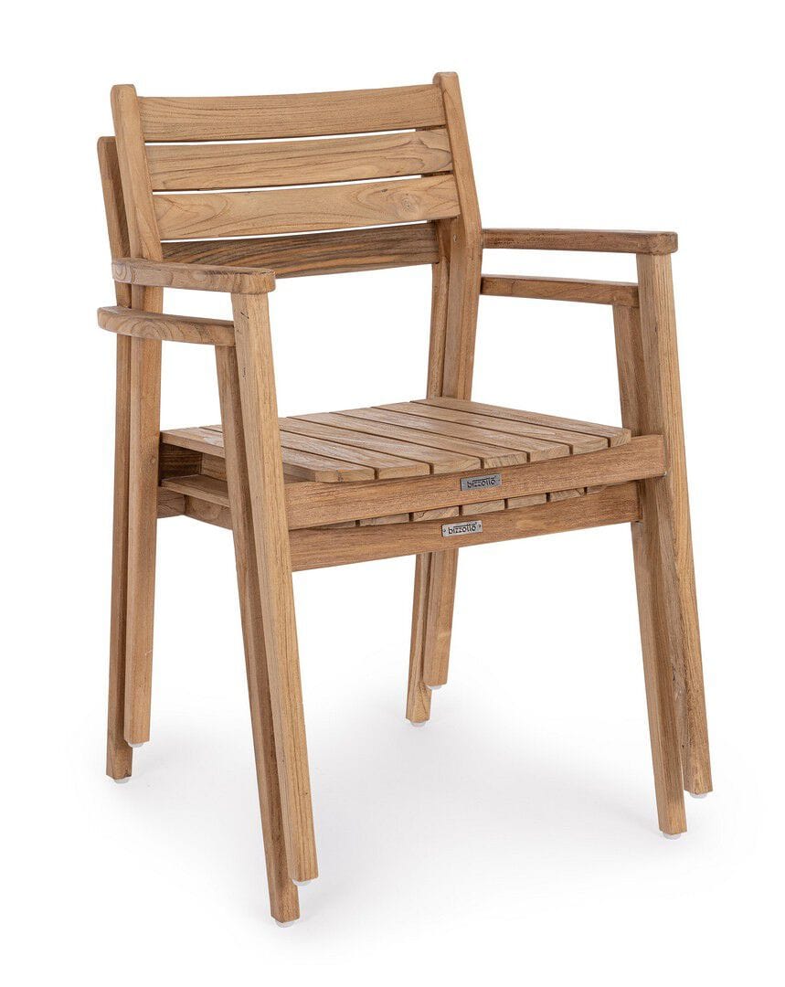 Штабелируемый садовый стул из тикового дерева BIZZOTTO ADRIEL ARCH-00107747 - Вид №2