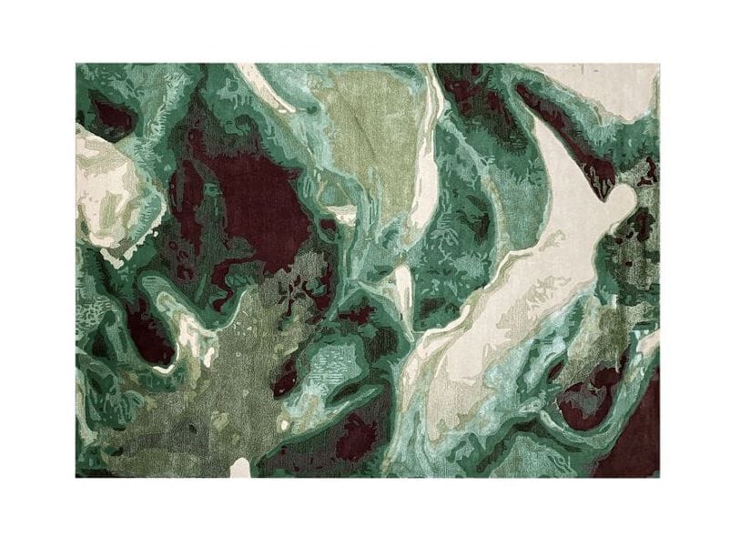 Прямоугольный ковер из новозеландской шерсти и растительного шелка ROCHE BOBOIS MARBLE ARCH-00063839