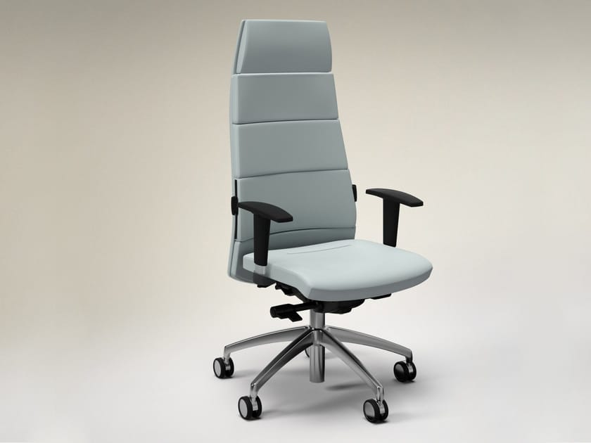 Кожаный офисный стул с подлокотниками с 5 спицами FANTONI Seating system ARCH-00126194